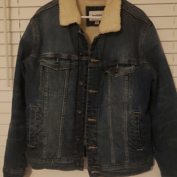 Goodfellow Jean Bomber Winter Coat Men's Size Medium - Picture 4 of 5